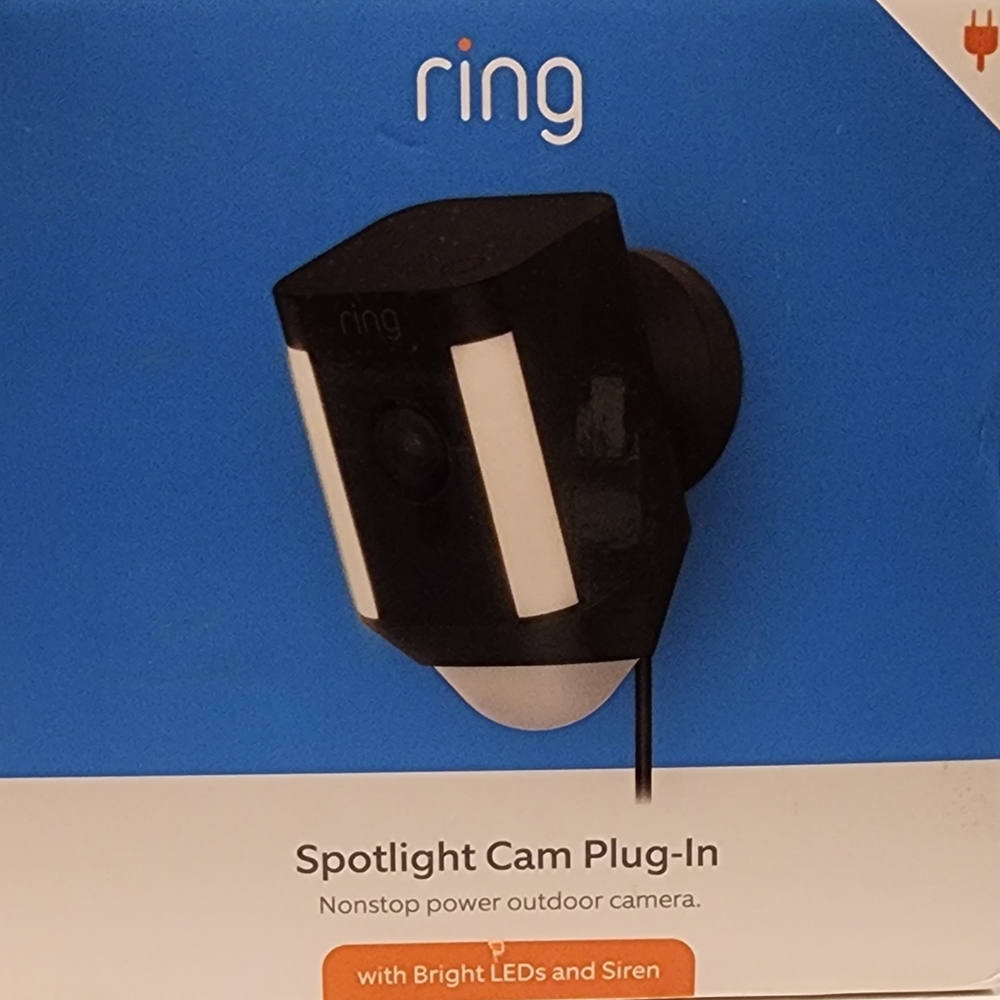 Black Ring Spotlight Cam Plug-In